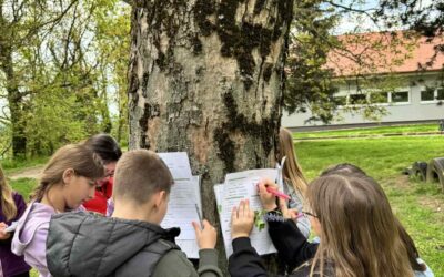 Mali znanstvenici na travnjaku